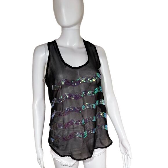 Iridescent Sequin Sheer Top  (NWOT) - Picture 1 of 10